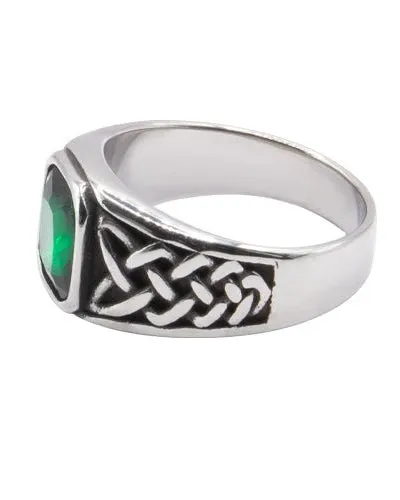 CELTIC GREEN STEEL RING