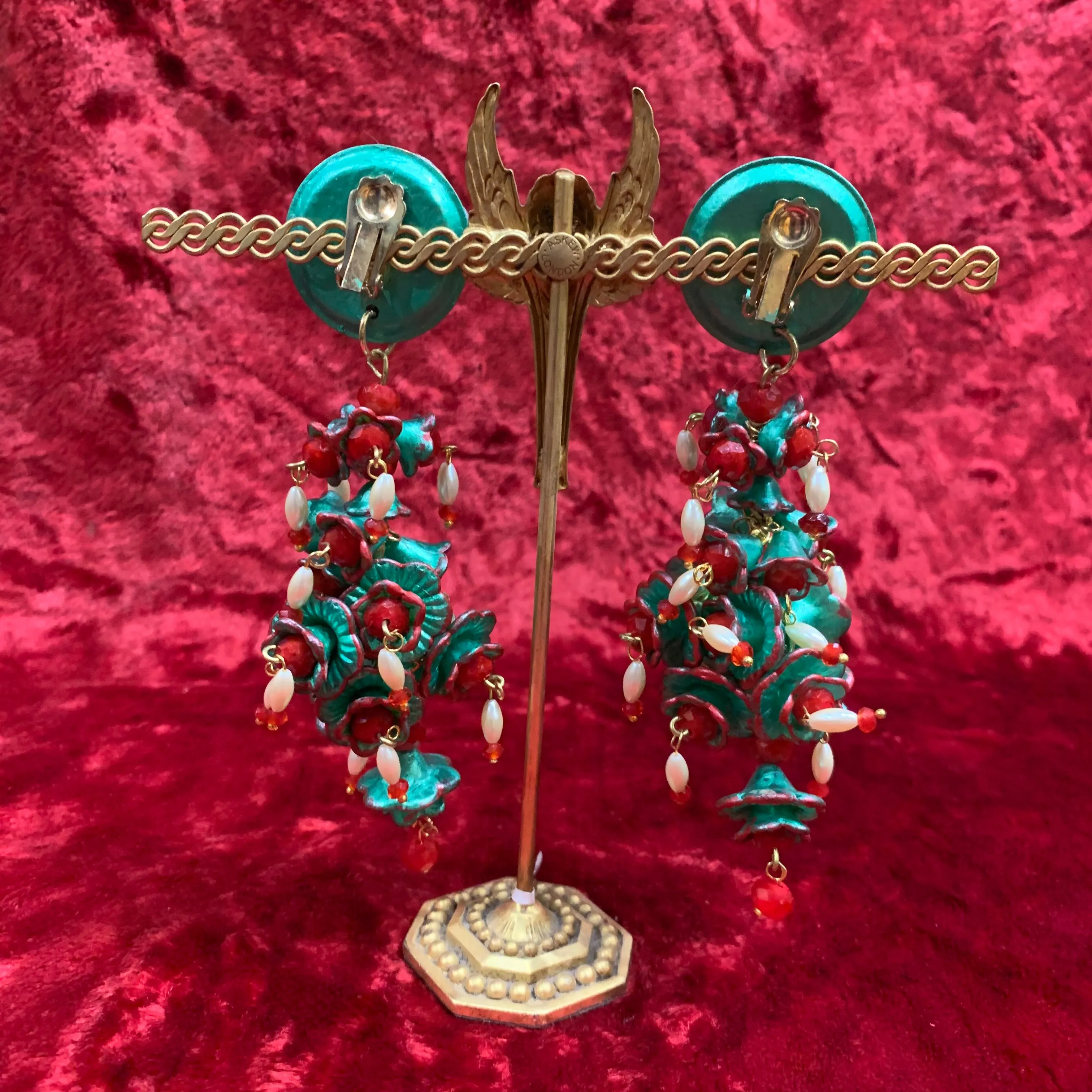 Christmas flowers statement earrings