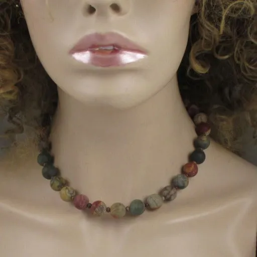 Classic Red Creek Jasper Beaded Gemstone Necklace