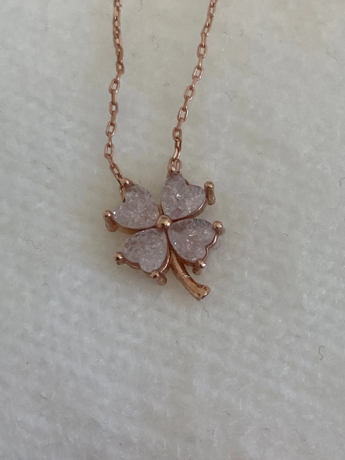 Clover Necklace Colorful Crystals