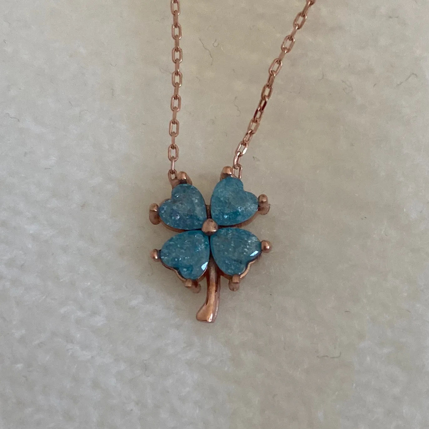 Clover Necklace Colorful Crystals