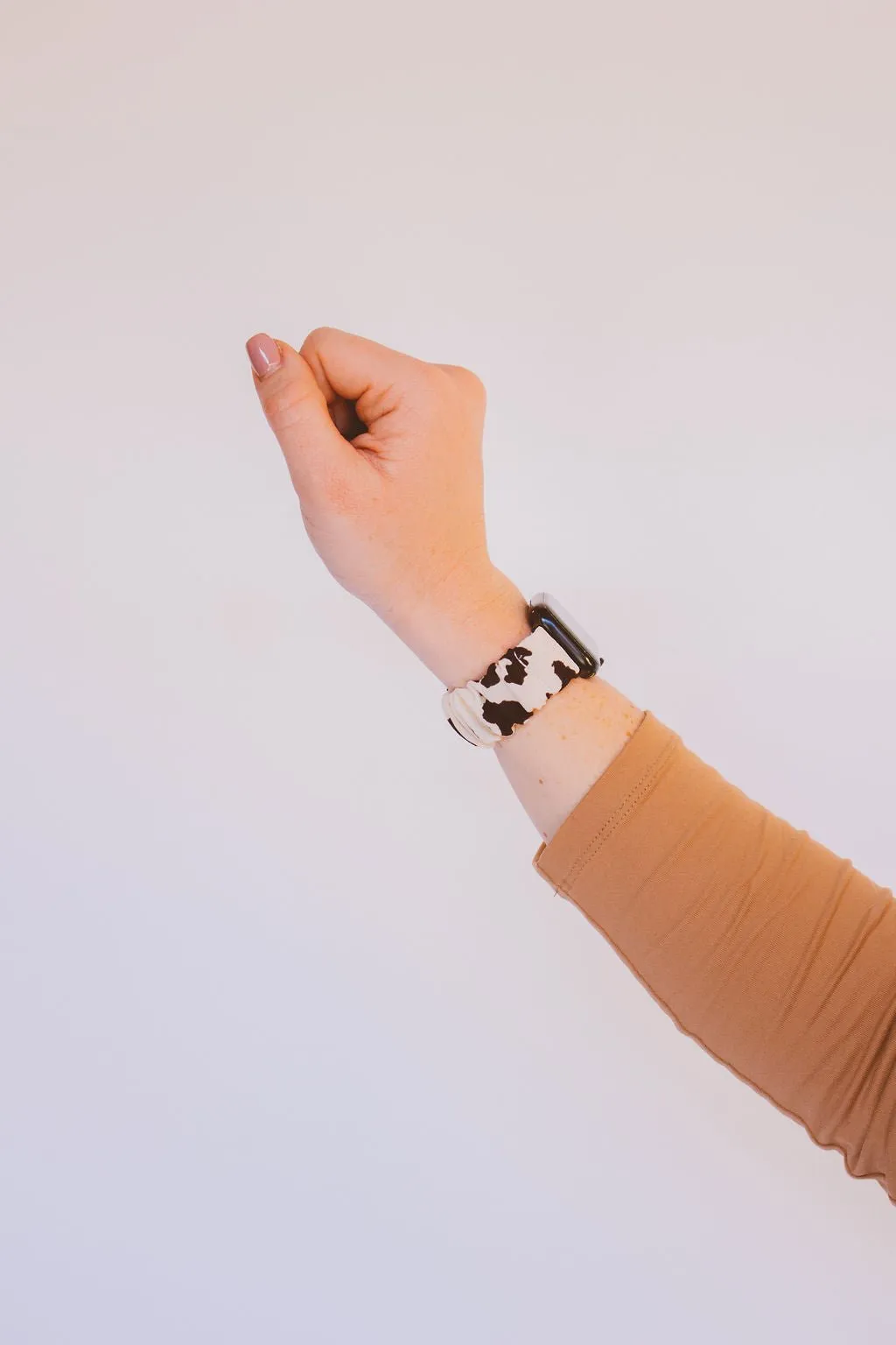 Cowhide Chic Scrunchie Band Compatible with Apple Watch
