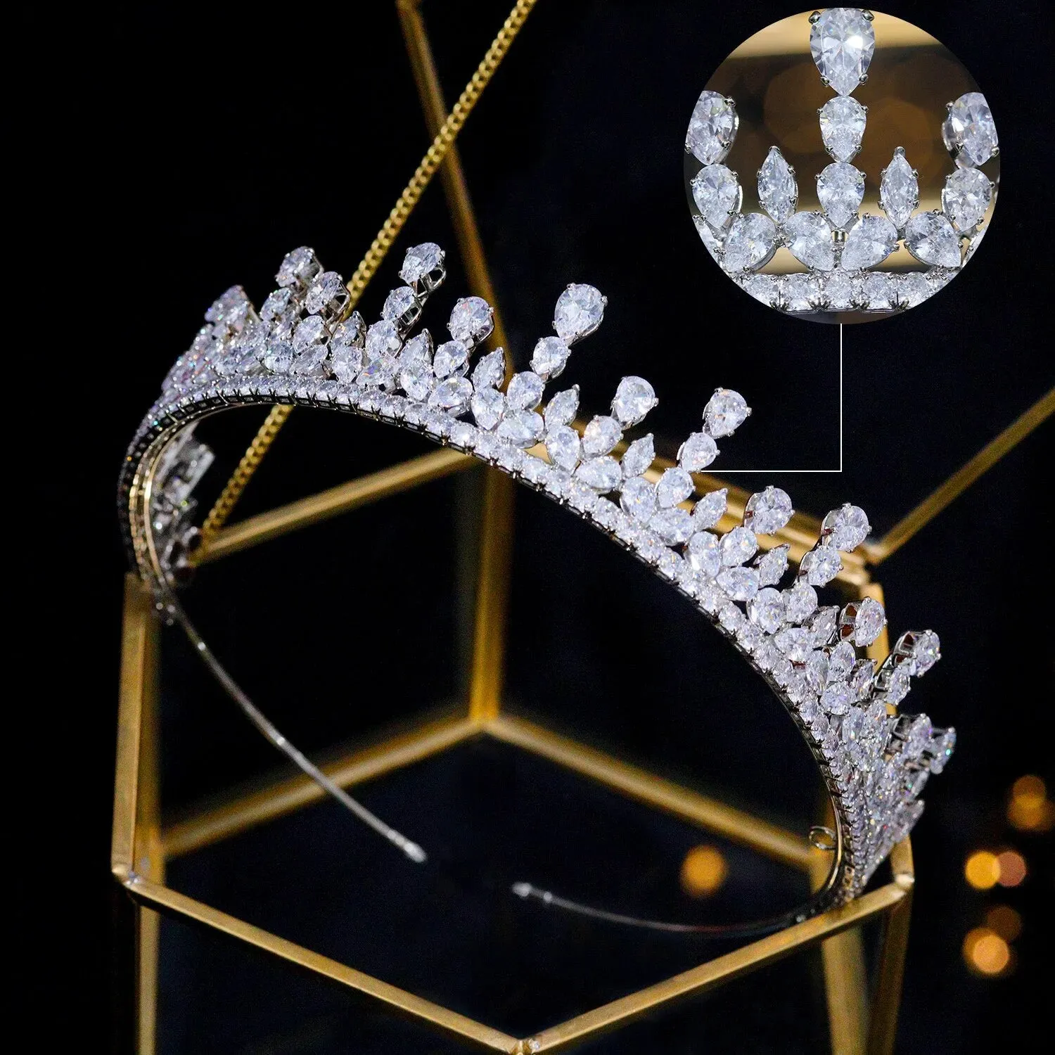 Cubic Zirconia Wedding Tiara and Crown