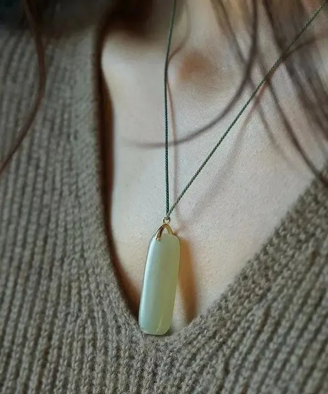 DIY Cyan Jade Strip Pendant Necklace LY8987