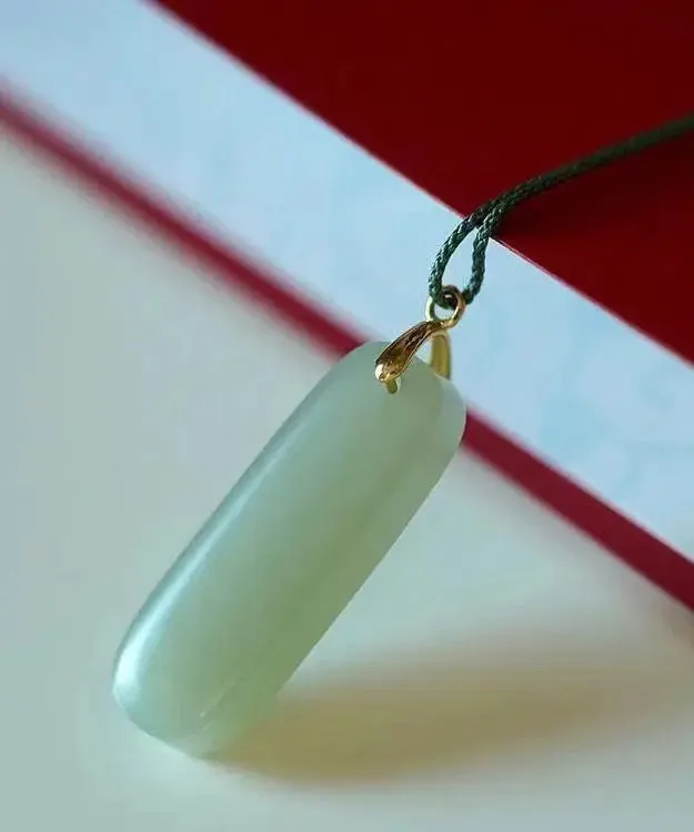 DIY Cyan Jade Strip Pendant Necklace LY8987