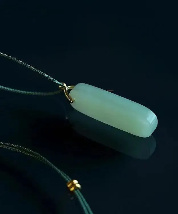 DIY Cyan Jade Strip Pendant Necklace LY8987