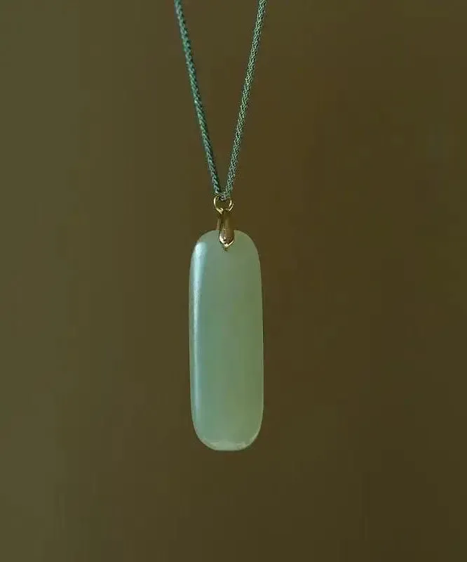 DIY Cyan Jade Strip Pendant Necklace LY8987