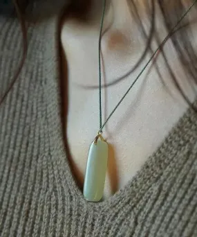 DIY Cyan Jade Strip Pendant Necklace LY8987