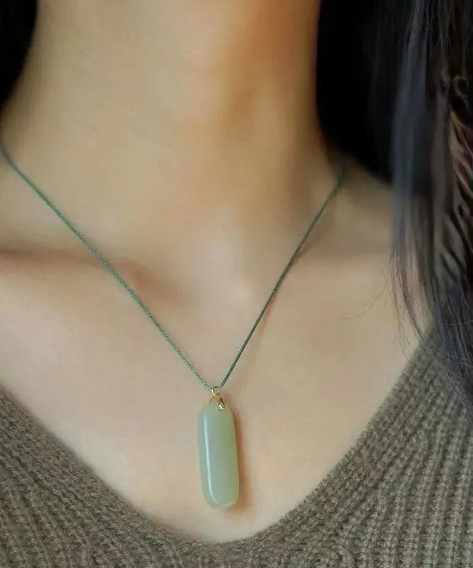 DIY Cyan Jade Strip Pendant Necklace LY8987