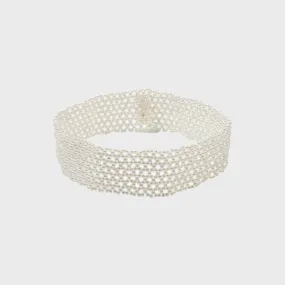[EIREVE] Seasonless NETTED BEADS CHOKER (PEARL)