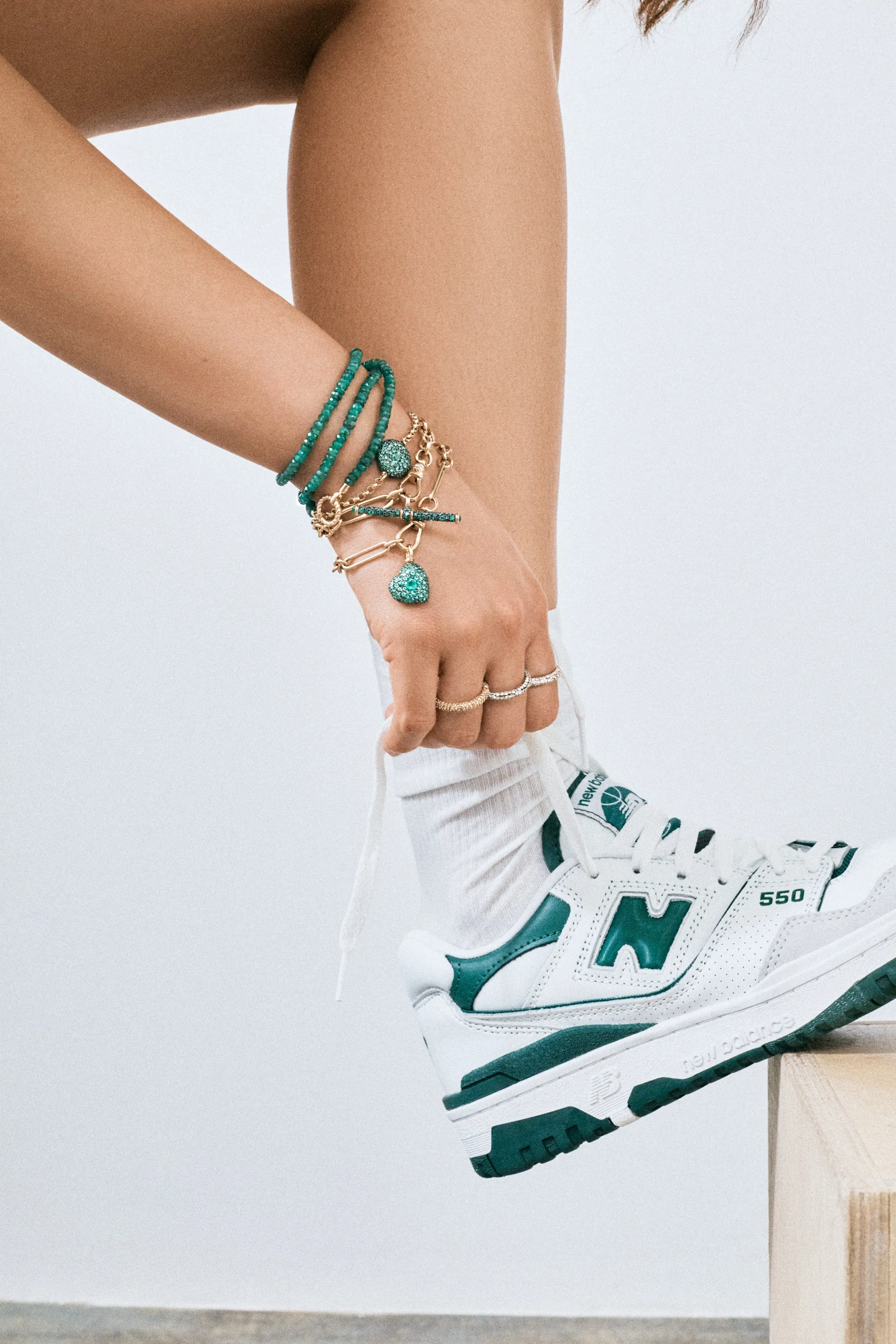 Emerald Pocket Watch Bracelet