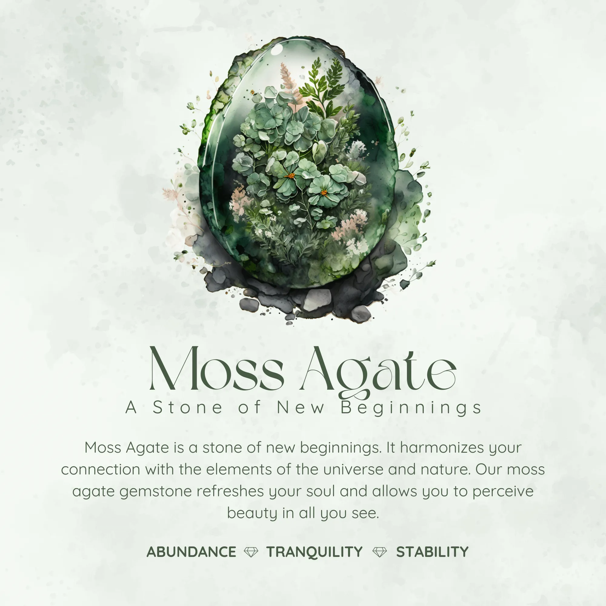 Eternal Orbit Moss Agate Necklace