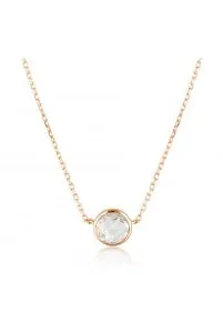 GEORGINI LUCENT WHITE TOPAZ ROSE GOLD NECKLACE IP816RG