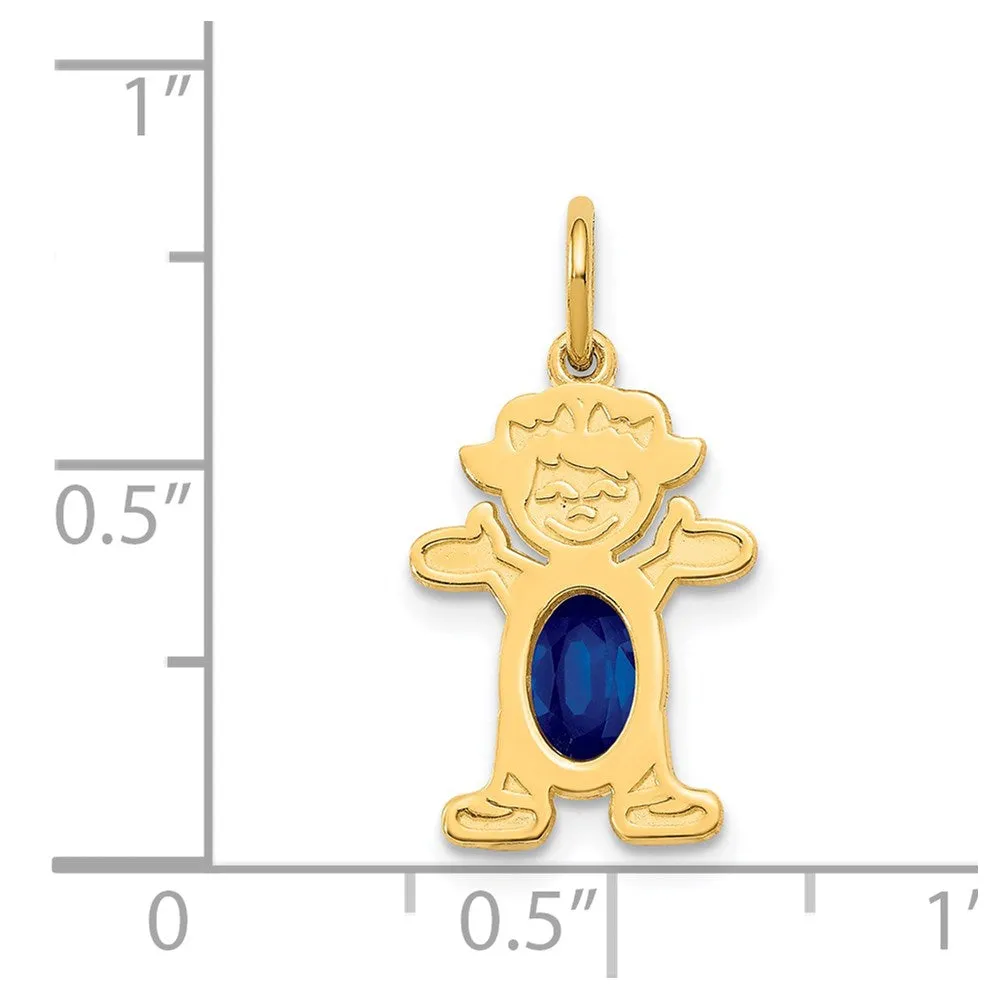 Girl September Birthstone Sapphire Pendant