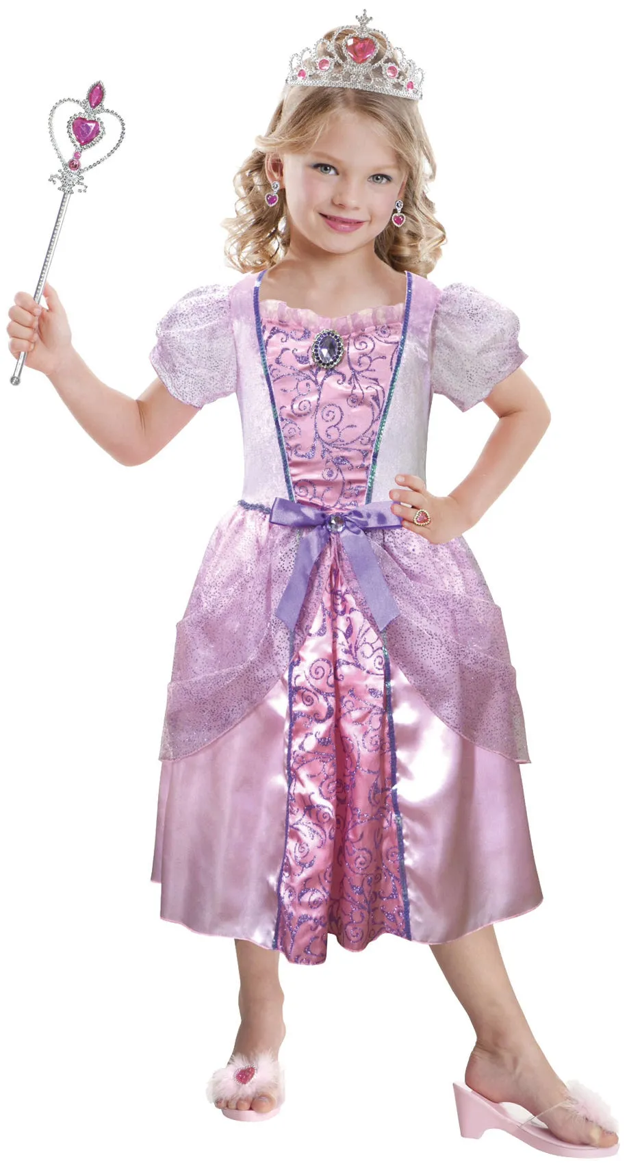 Girls Pink Princess   Tiara Fairy Tale World Book Day Costume