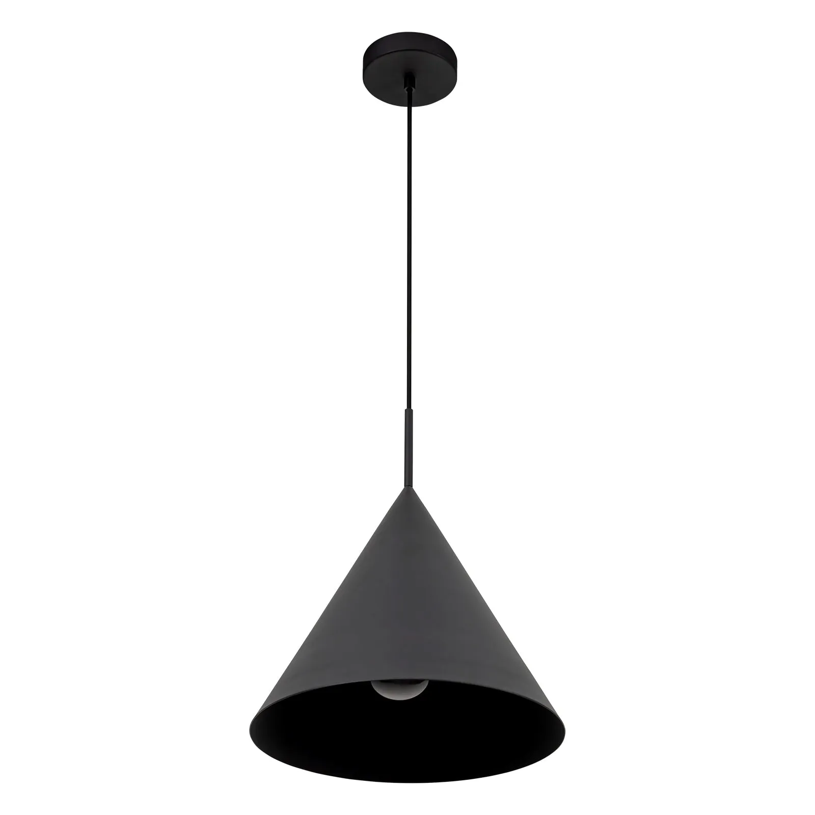Glowlings 1-Light Modern Black Hanging Cone Shaped Pendant Island Light