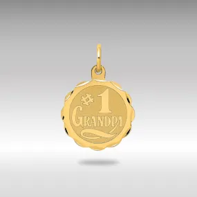 Gold #1 GRANDPA Disc Charm Necklace - Model XAC613