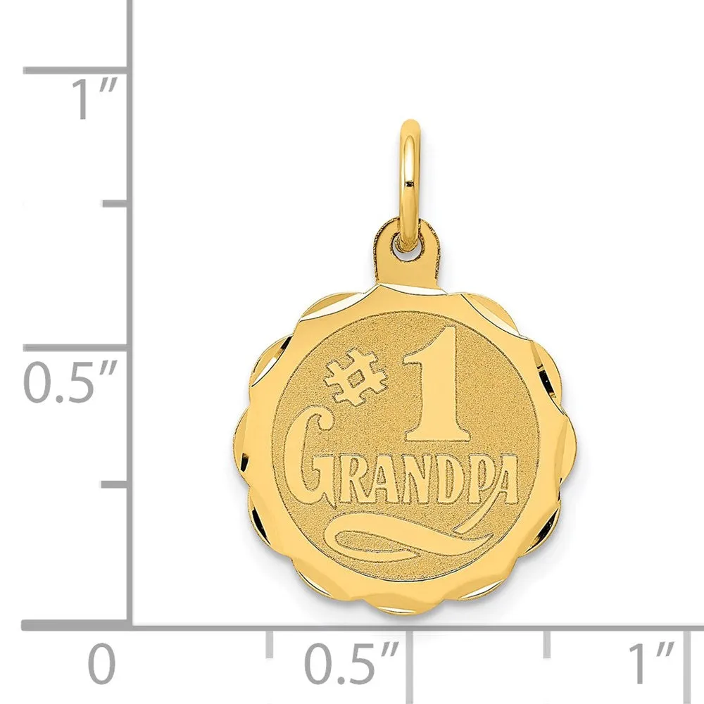Gold #1 GRANDPA Disc Charm Necklace - Model XAC613