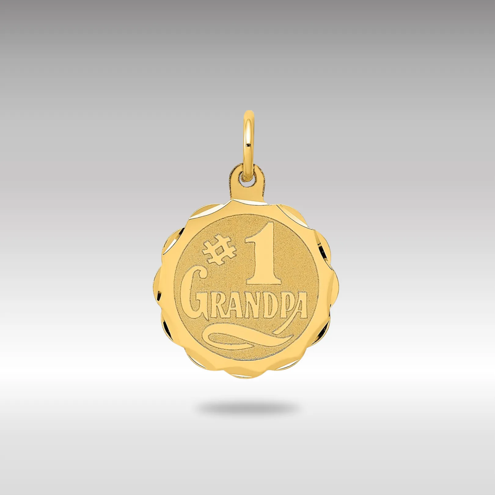 Gold #1 GRANDPA Disc Charm Necklace - Model XAC613