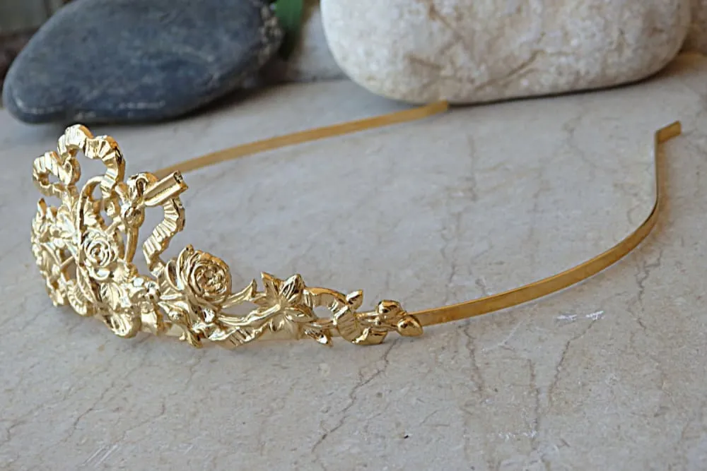 Gold bridal tiara