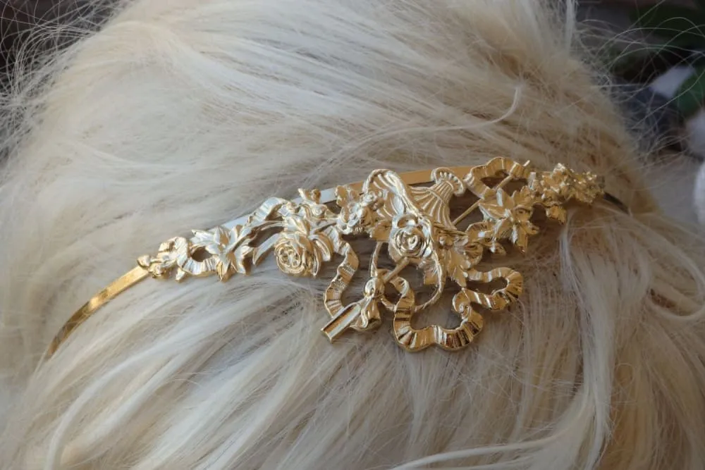 Gold bridal tiara