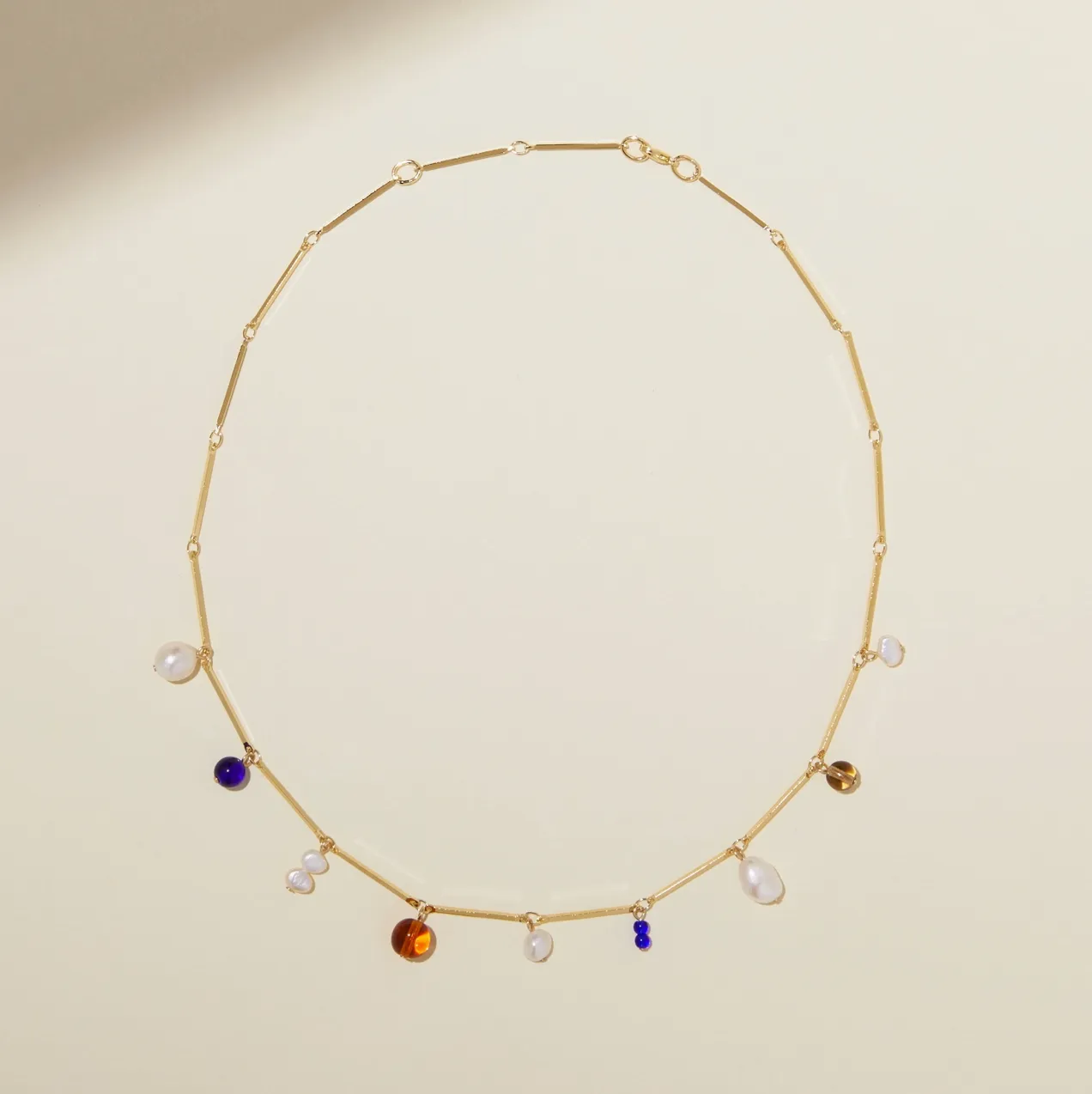 Gold Fête Beaded Charm Necklace