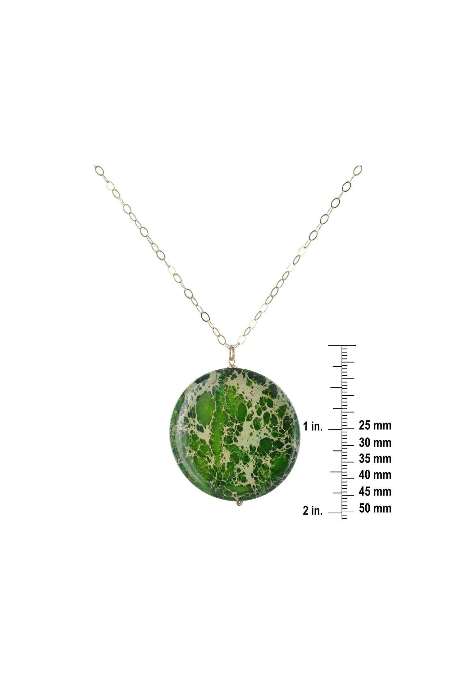 Green Jasper Gemstone Gold Necklace