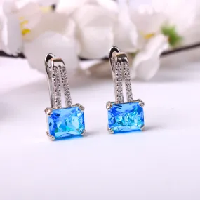 G.Silver Sea Blue Earrings.