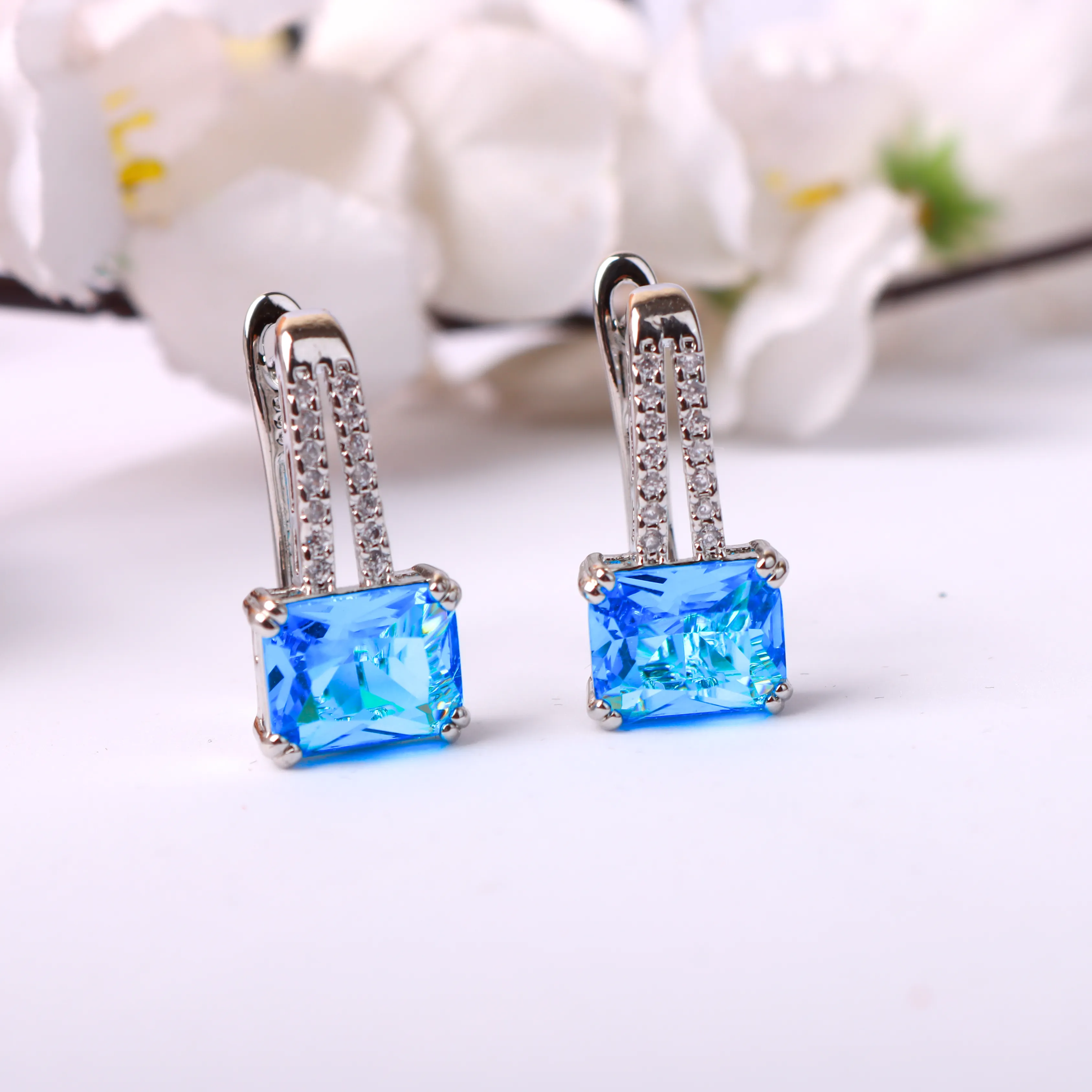 G.Silver Sea Blue Earrings.