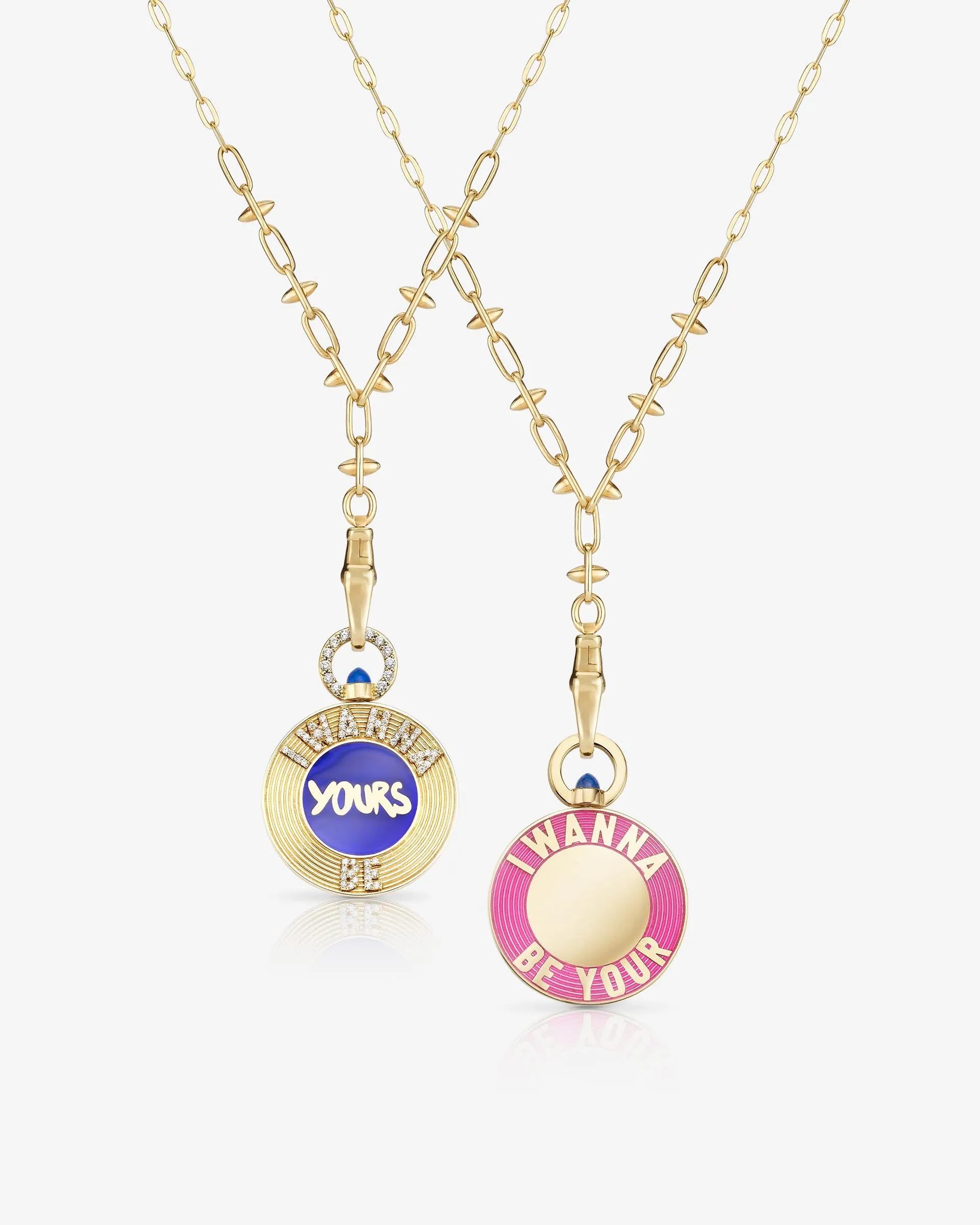 'I Wanna Be Your' Personalised Neon Pink Vinyl Pendant
