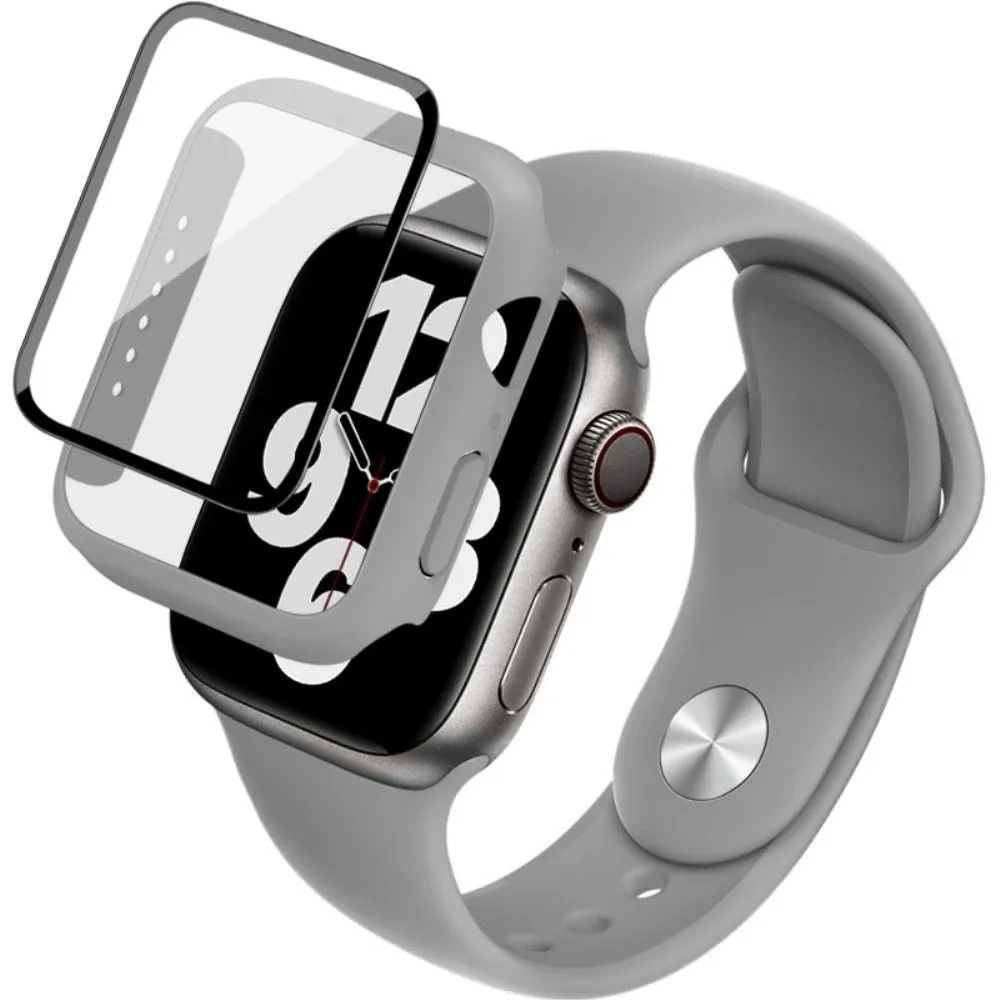 IMAK Apple Watch (40mm) silicone cover with watch strap   tempered glass - Grey