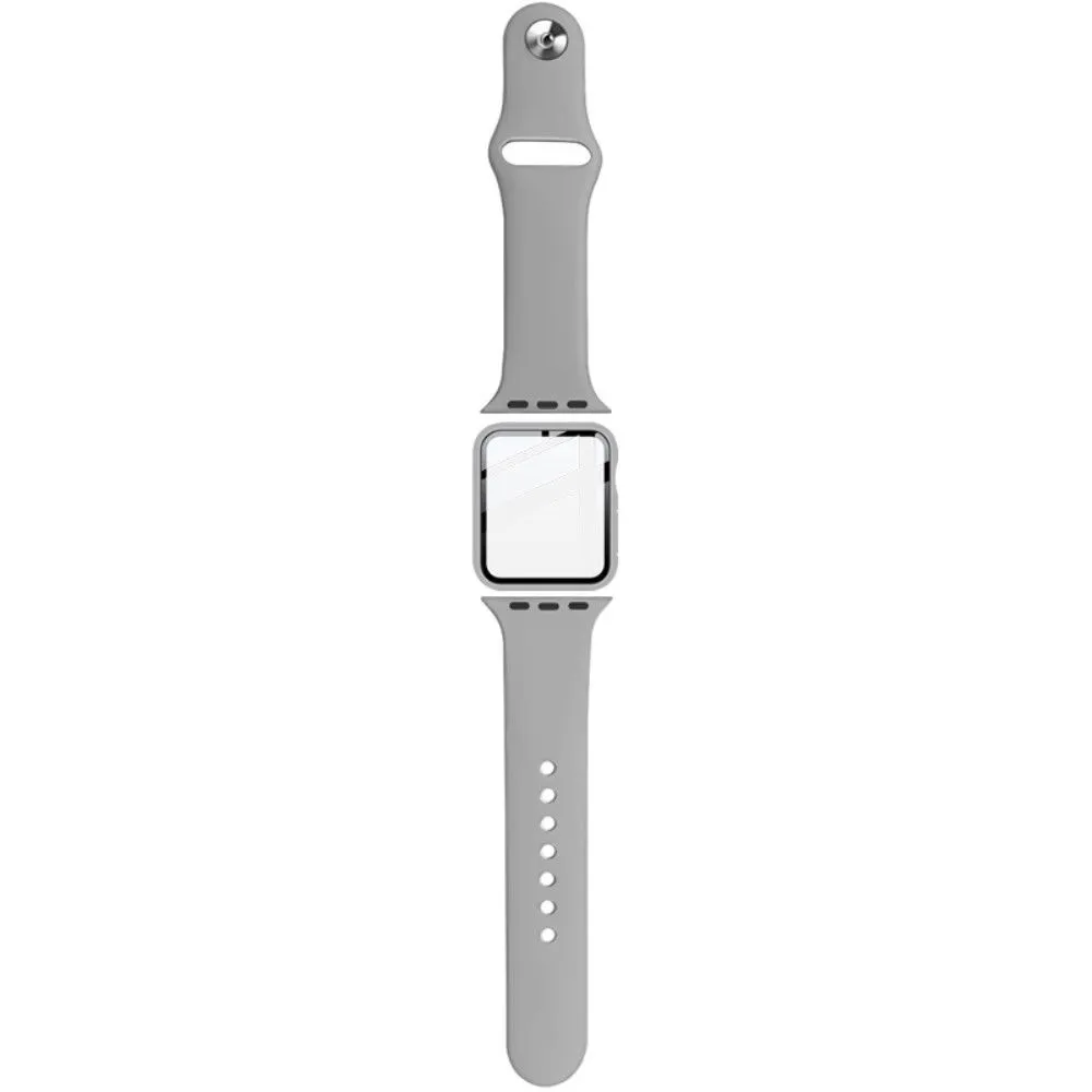 IMAK Apple Watch (40mm) silicone cover with watch strap   tempered glass - Grey