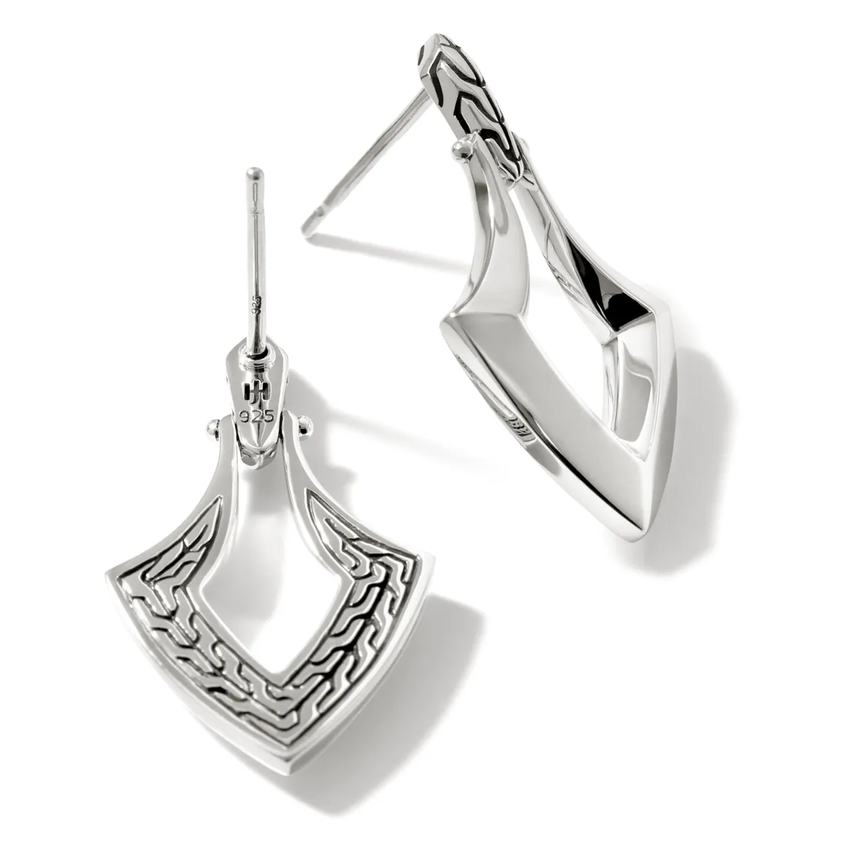 John Hardy Classic Chain Sterling Silver Open Drop Earrings
