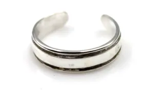 Kaedesigns New Genuine Sterling Silver Ridged 4mm Dome Toe Ring
