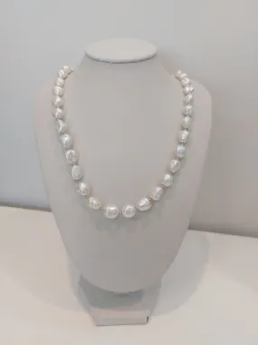 Keshi Pearl & Gold Ball Necklace