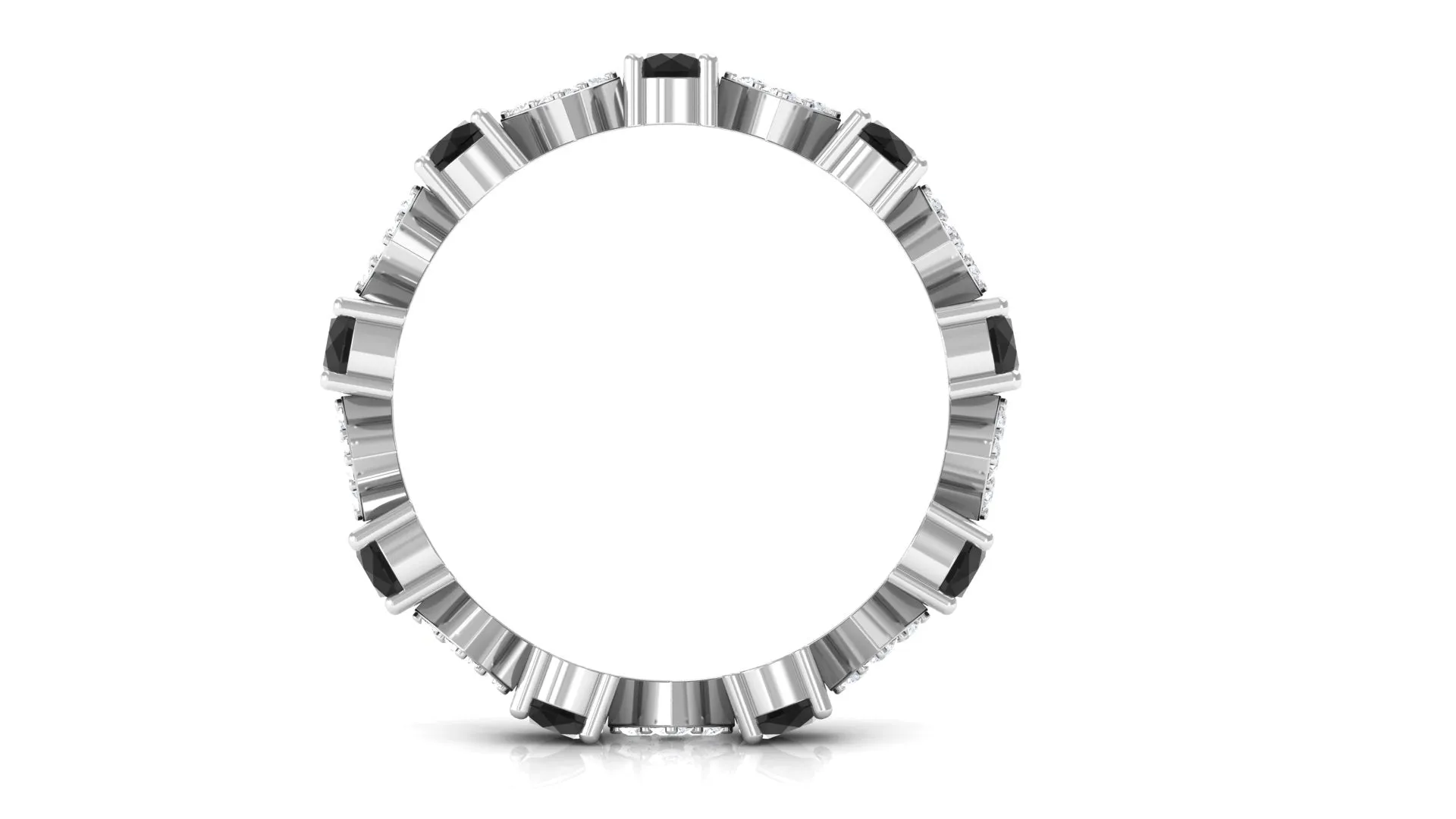 Lab-Created Black Diamond and Diamond Classic Eternity Band Ring