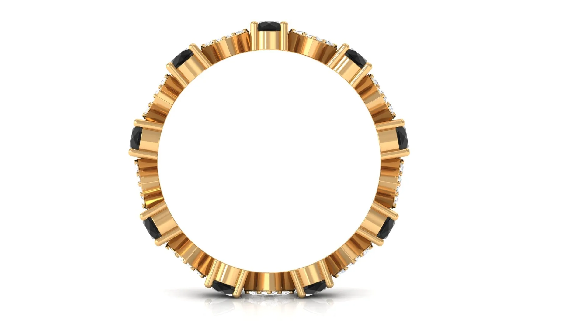 Lab-Created Black Diamond and Diamond Classic Eternity Band Ring