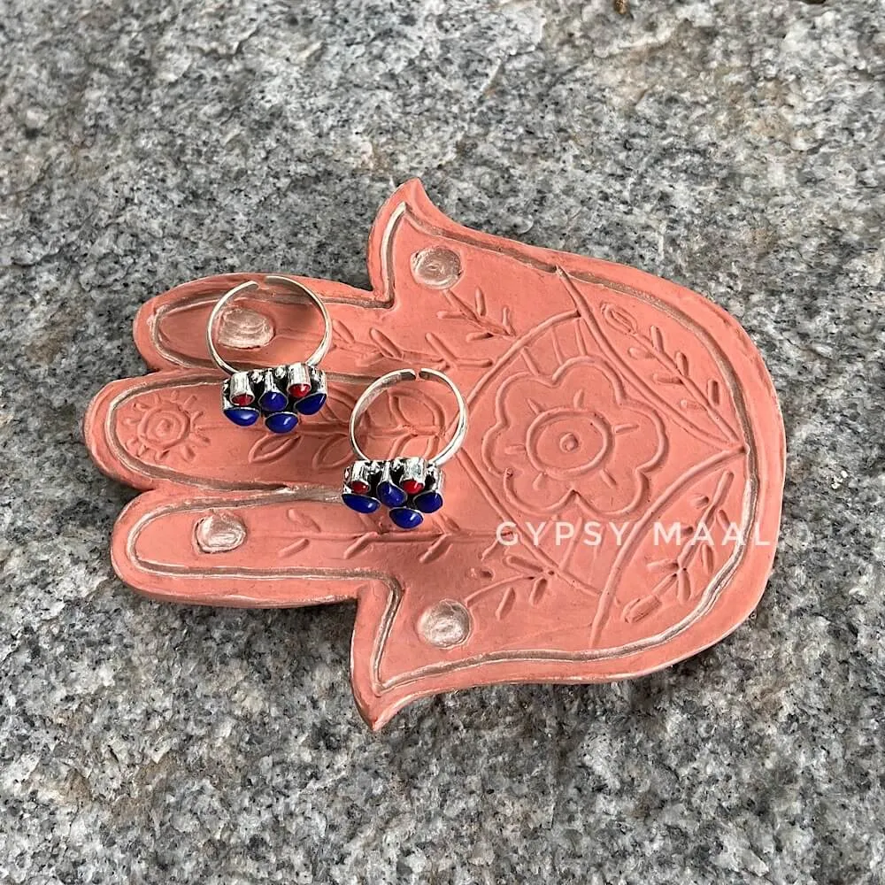Lapis & Coral Toe Ring (single)