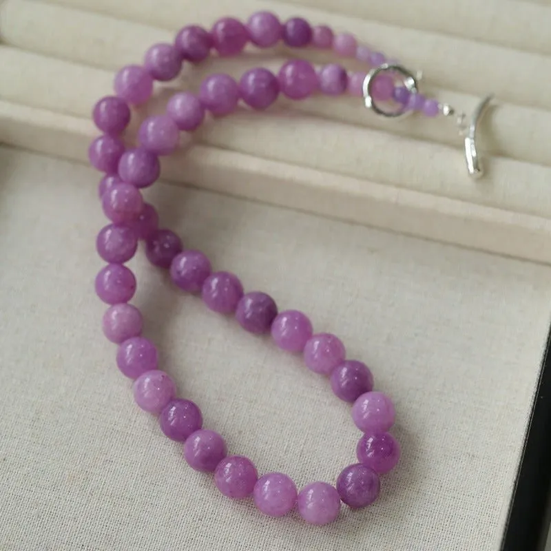 Lavender Grapevine Gemstone Beaded Necklace