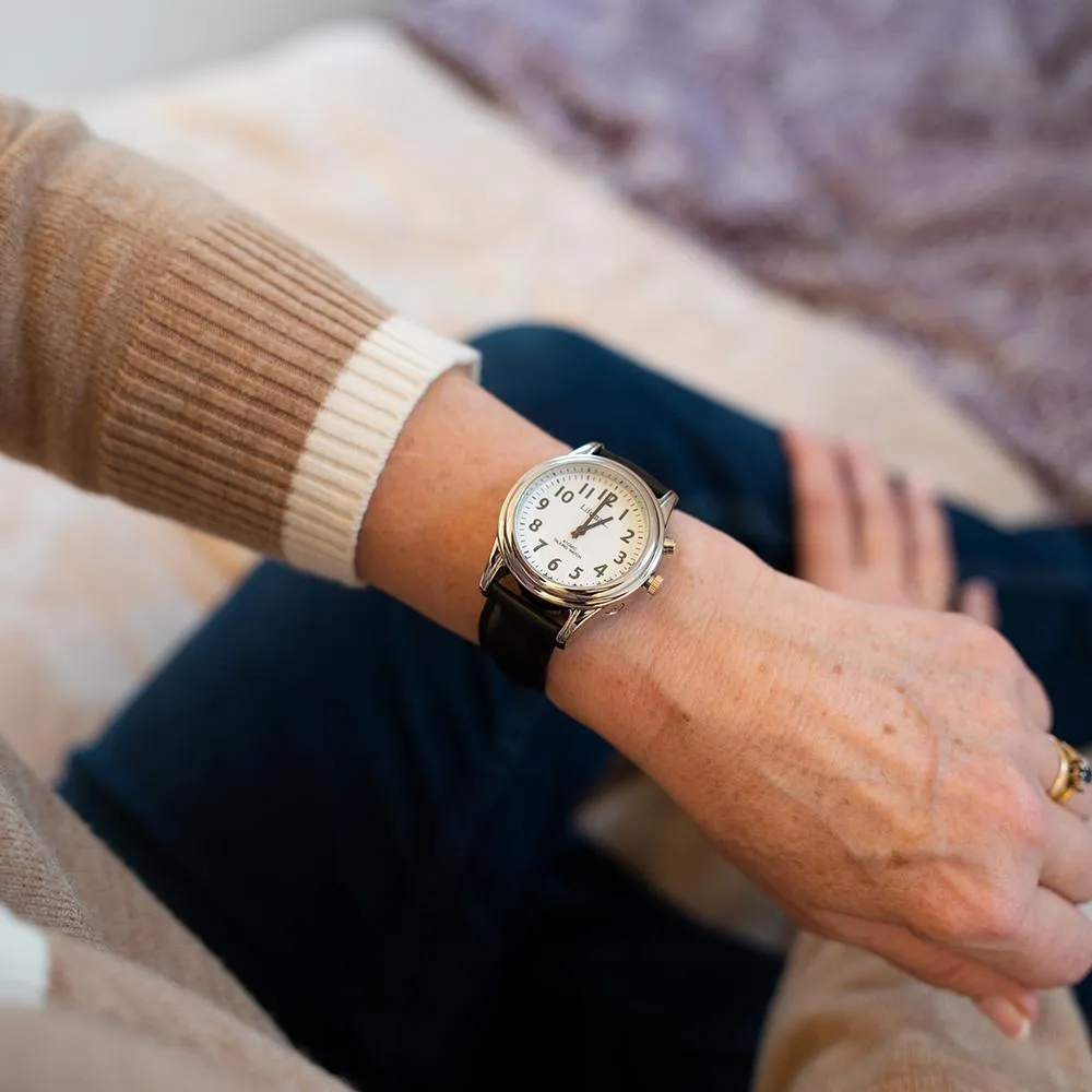 Lifemax RNIB Talking Atomic Watch for Gents - High Accuracy, Clear Voice, Leather Strap