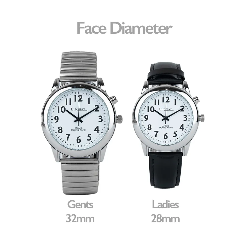 Lifemax RNIB Talking Atomic Watch for Gents - High Accuracy, Clear Voice, Leather Strap
