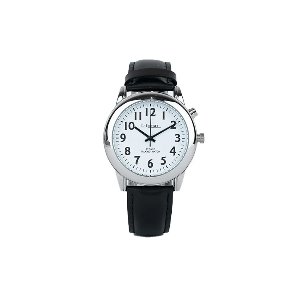 Lifemax RNIB Talking Atomic Watch for Gents - High Accuracy, Clear Voice, Leather Strap