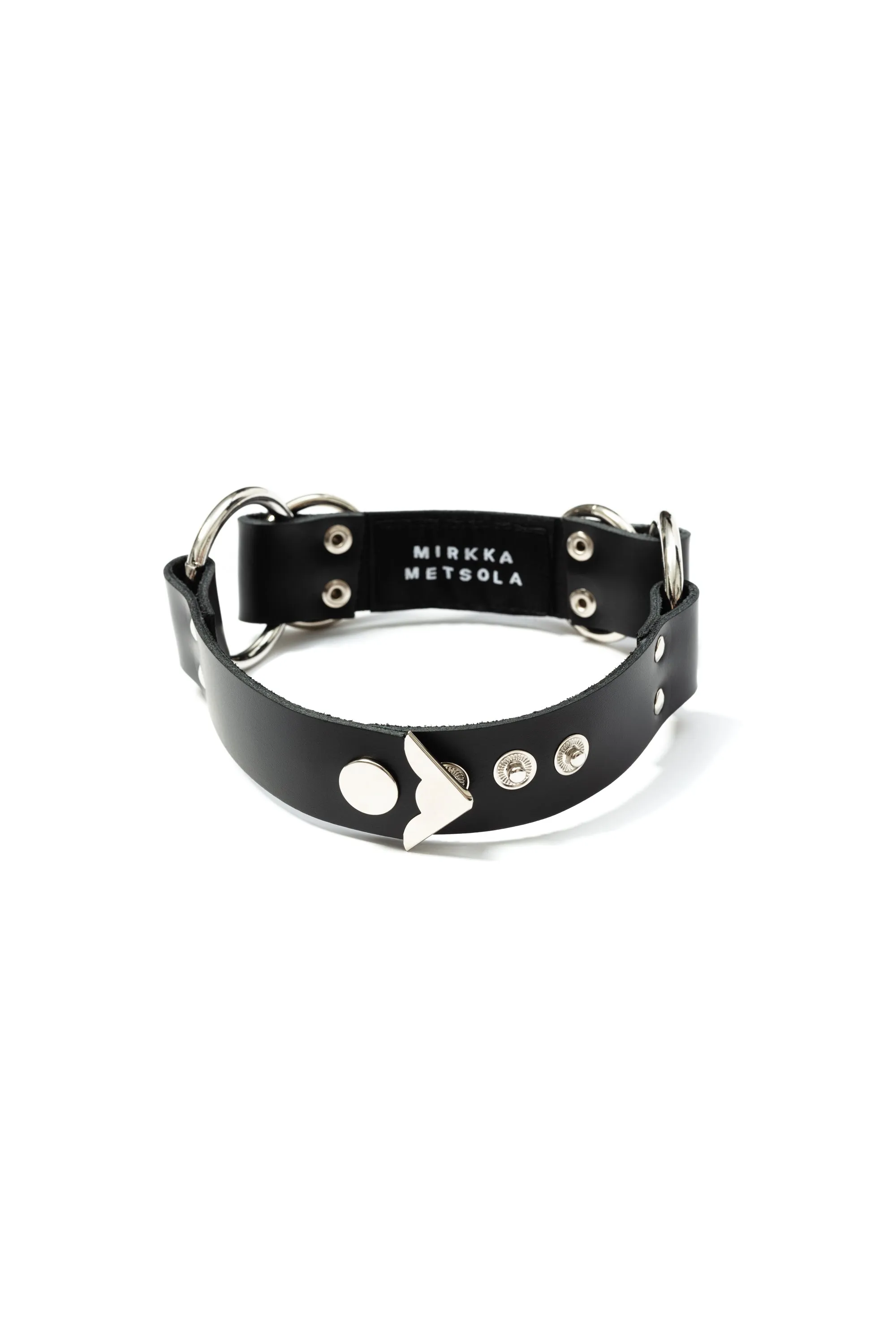 Loop Leather Choker [black-silver]