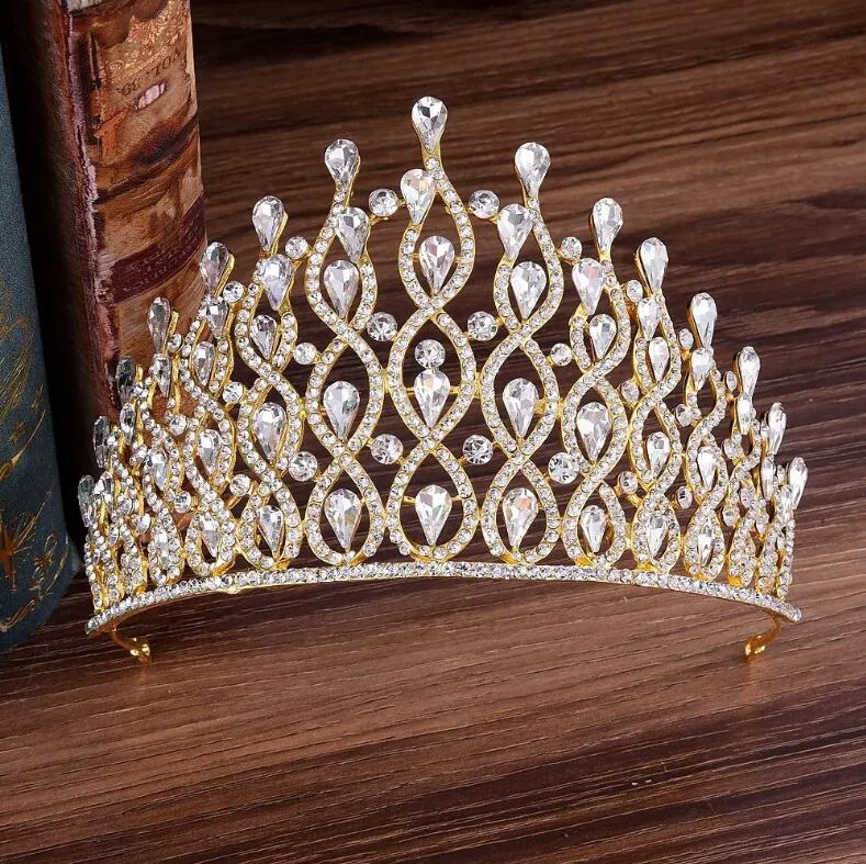 Luxury Waves of Glitter Royal Tiara-Crown for Bride or Quinceanera - Prom - Pageant