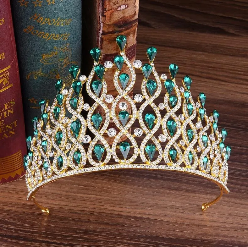 Luxury Waves of Glitter Royal Tiara-Crown for Bride or Quinceanera - Prom - Pageant