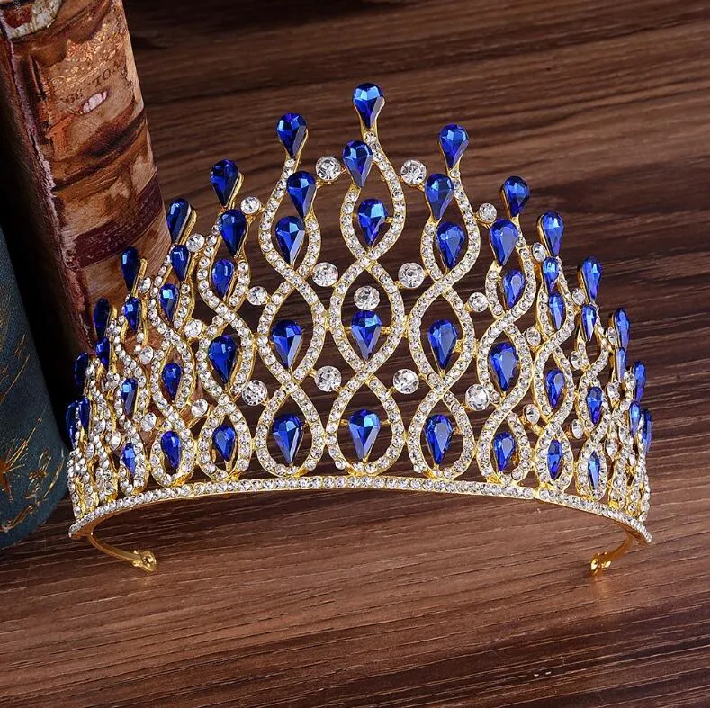Luxury Waves of Glitter Royal Tiara-Crown for Bride or Quinceanera - Prom - Pageant