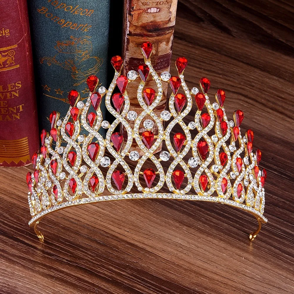Luxury Waves of Glitter Royal Tiara-Crown for Bride or Quinceanera - Prom - Pageant