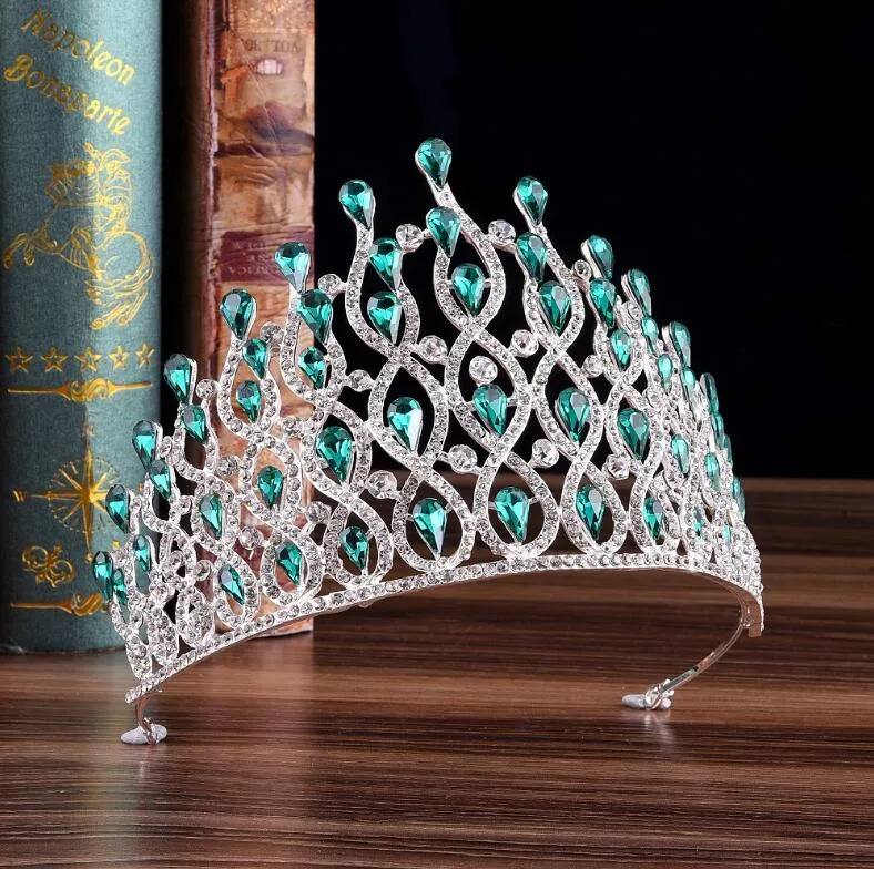 Luxury Waves of Glitter Royal Tiara-Crown for Bride or Quinceanera - Prom - Pageant