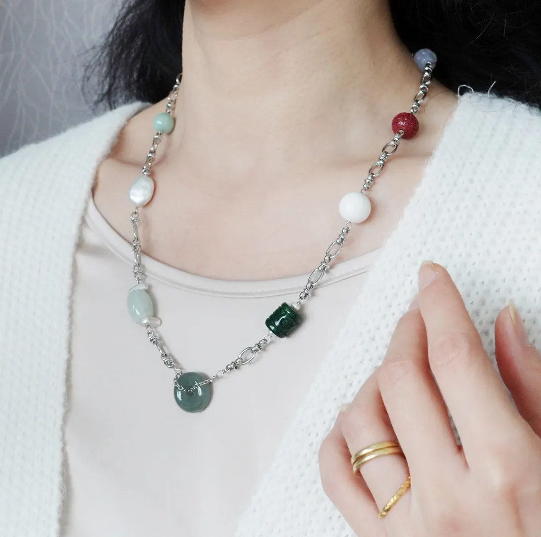 Metropolis Hermit Gem Station Necklace 21 In.