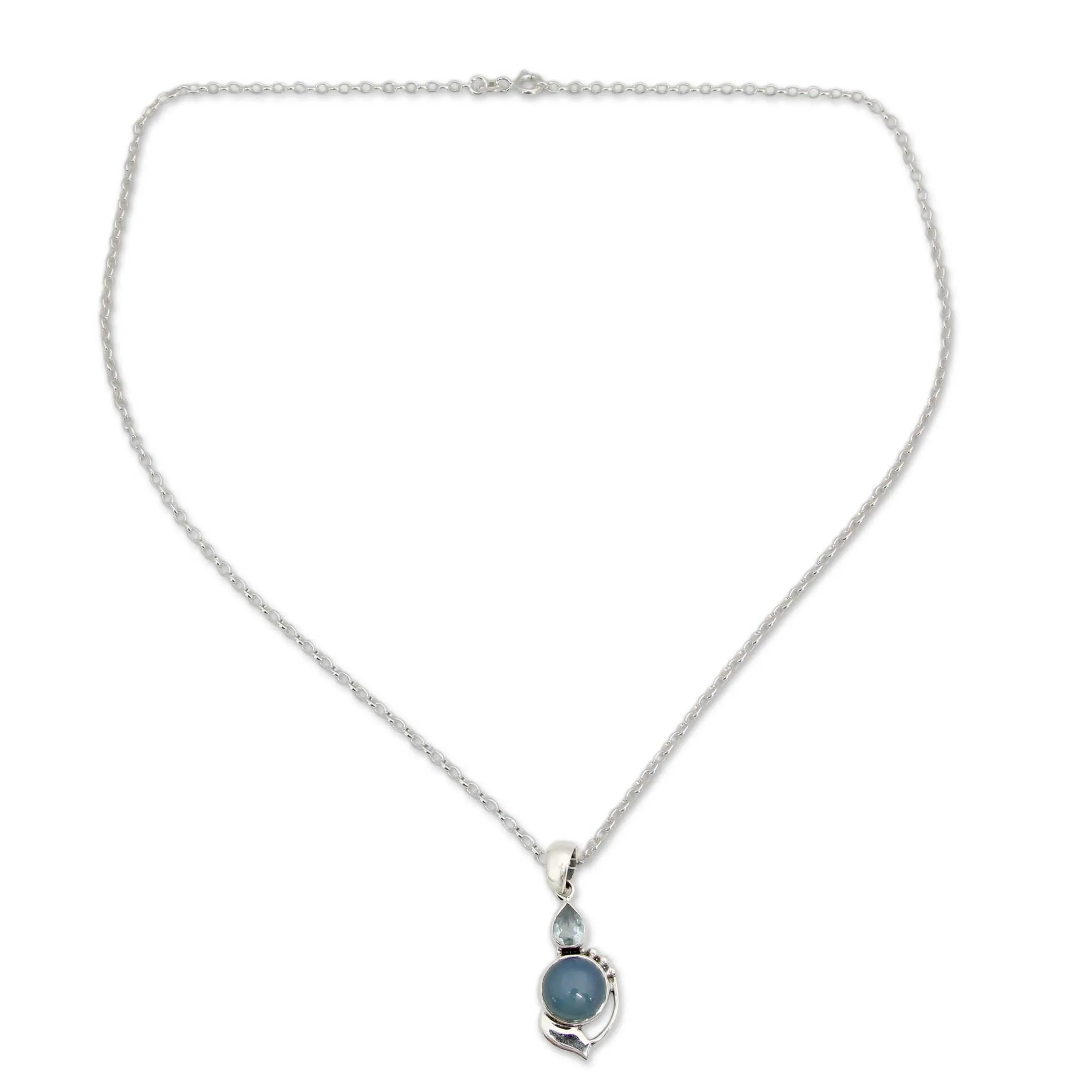 Modern Romance Chalcedony Pendant Necklace